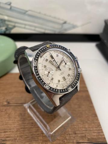 Vintage pierce diver chronograaf 38mm 1960 bezel horloge