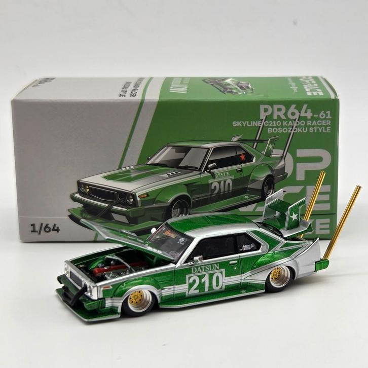 Pop Race Skyline C210 Kaido Racer 1/64, Hobby en Vrije tijd, Modelauto's | Overige schalen, Nieuw, Auto, Ophalen of Verzenden