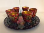 Chochloma 6xwodka houten glaasjes en 3 x lepel. Een koop, Antiek en Kunst, Ophalen of Verzenden