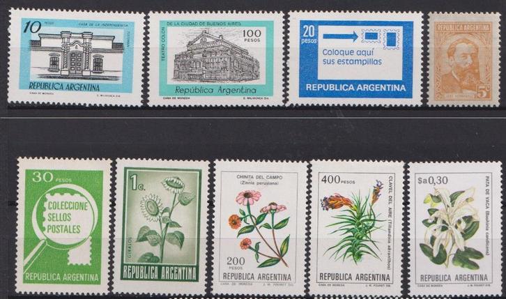 Argentinië 1 o.a. bloemen, Postzegels en Munten, Postzegels | Amerika, Postfris, Zuid-Amerika, Ophalen of Verzenden