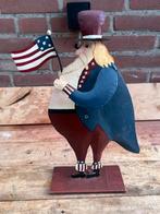 Vintage metalen beeld Amerikaans mannetje, Verzenden