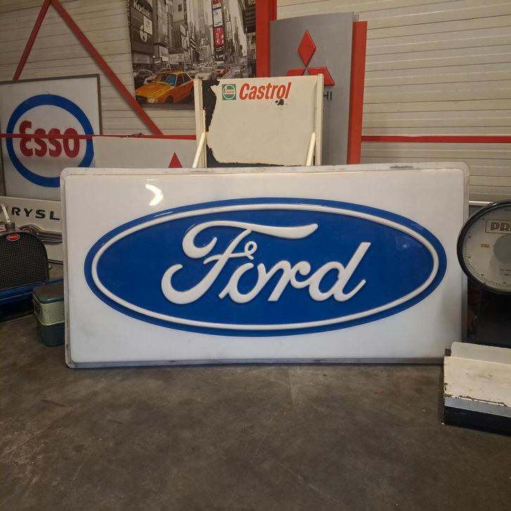 Ford lichtbak plaat  origineel Dealerbord reliëf Xxl, Verzamelen, Merken en Reclamevoorwerpen, Zo goed als nieuw, Lichtbak of (neon) lamp