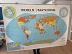 Wandkaart Wereld Staatkundig, Antiek en Kunst, Antiek | Schoolplaten, Ophalen, Natuur en Biologie