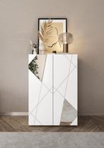 Schoenenkast Wit Hoogglans met spiegelglas 78x116 cm, Ophalen of Verzenden, Nieuw
