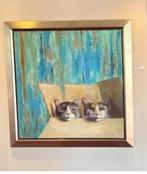 Schilderij Gerda Onnes : Katten in een doos en meer poezen., Antiek en Kunst, Ophalen of Verzenden