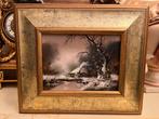 Prachtige olieverf winterlandschap schilderij, Antiek en Kunst, Ophalen of Verzenden