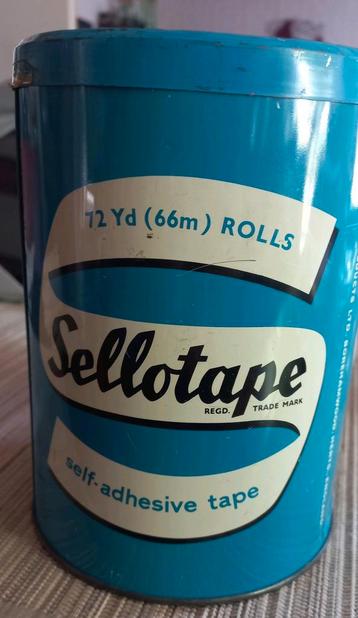 Vintage Sellotape Blik - Plakband Verzamelobject beschikbaar voor biedingen