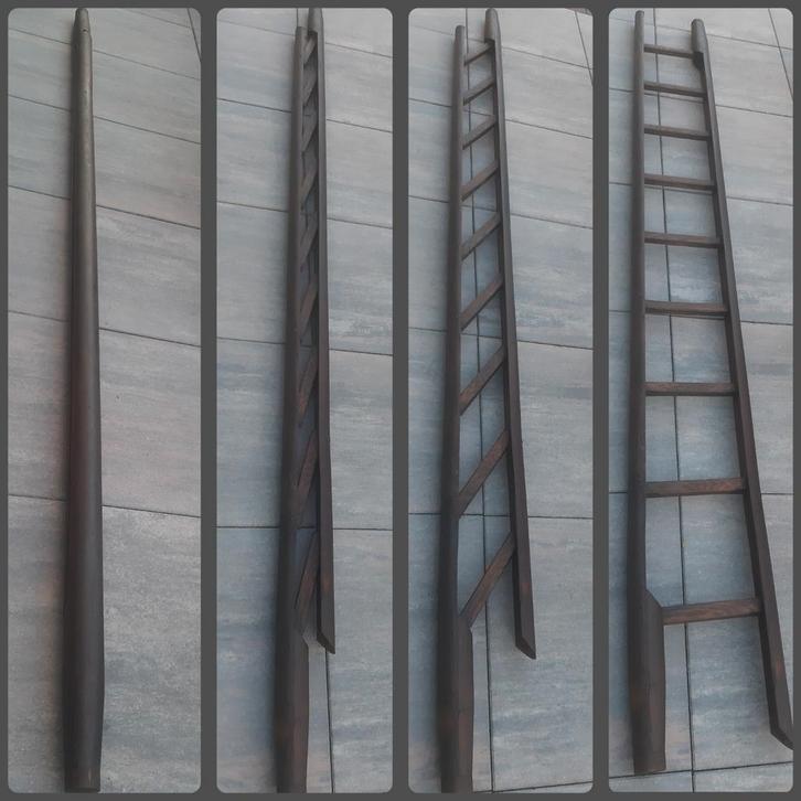 Antieke houten Pole-ladder Paalladder Zeldzaam!, Antiek en Kunst, Antiek | Overige Antiek, Ophalen