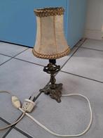 Antiek vintage tafellamp koper kapje varkensblaas, Gebruikt, Vintage, Ophalen of Verzenden, Metaal