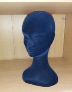 Blauw fluweel piepschuim hoofd showhoofd sieraden hoed 34cm, Hobby en Vrije tijd, Ophalen of Verzenden, Zo goed als nieuw, Materiaal