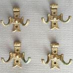 Vintage ca. 1970's set van 4 haken messing kapstokken, Huis en Inrichting, Woonaccessoires | Kapstokken, Wandkapstok, Gebruikt