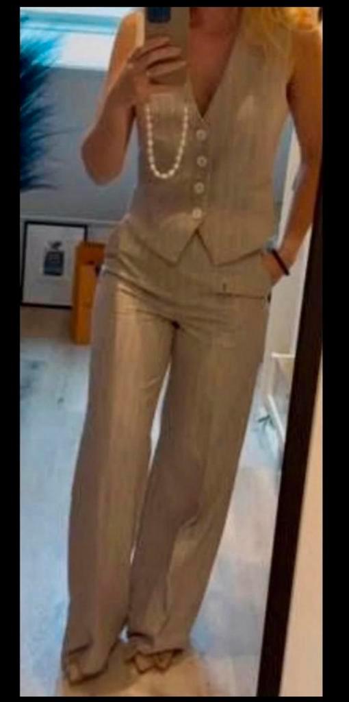 Warm Grey, Beige JoshV, Josh V Nina broek in XS, Kleding | Dames, Broeken en Pantalons, Nieuw, Maat 34 (XS) of kleiner, Grijs