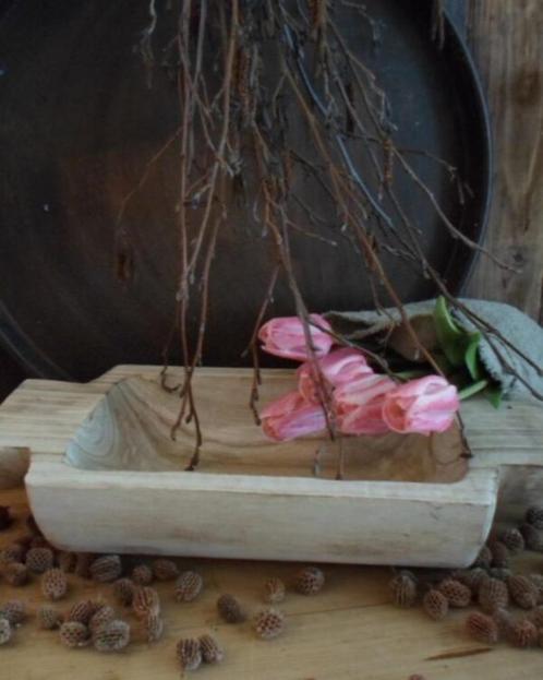 Sale 10846 B Houten trog met handvatten, Antiek en Kunst, Antiek | Woonaccessoires, Verzenden