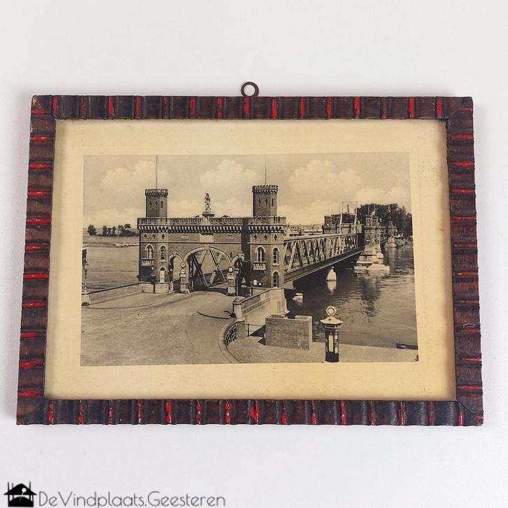 Antieke fotogravure Kampen Ijsselbrug, Verzamelen, Foto's en Prenten, Zo goed als nieuw, Overige onderwerpen, Voor 1940, Ophalen of Verzenden