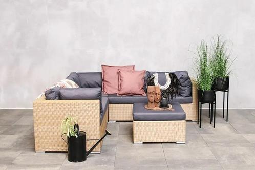 Nieuw uit voorraad Rimini loungeset, Tuin en Terras, Tuinsets en Loungesets, Nieuw, Loungeset, Wicker, 5 zitplaatsen, Bank, Hocker