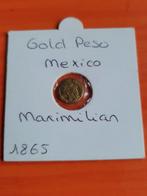 Mexico, 14 karaat, maximilian 1865, Postzegels en Munten, Goud, Ophalen of Verzenden, Losse munt, Overige landen