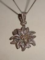 Ketting Bloem Zilver Filigrain Edelweiss, Ophalen of Verzenden, Zo goed als nieuw, Zilver, Zilver