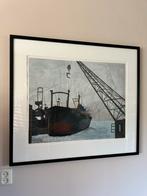 Anneke Dekkers - Dok - Zeefdruk 44/45 Incl. lijst : 83 x 93, Ophalen