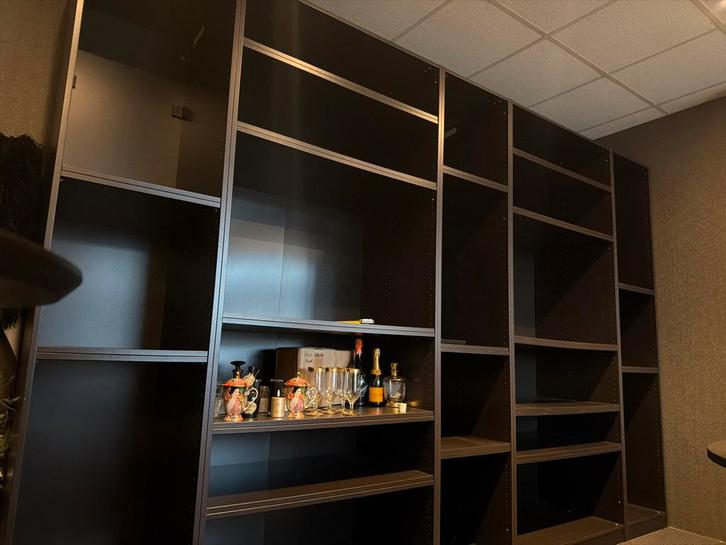 Ikea Pax kast zwartbruin met extra planken 3,50 lengte, Huis en Inrichting, Kasten | Boekenkasten, Zo goed als nieuw, 50 tot 100 cm