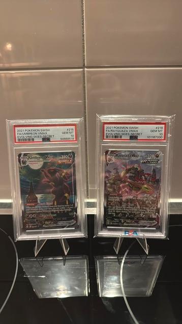 Umbreon vmax 215 PSA10 & Rayquaza VMAX 218 PSA10 beschikbaar voor biedingen