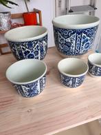 Set 5 bloempotten BOCH Delfts blauw, Ophalen