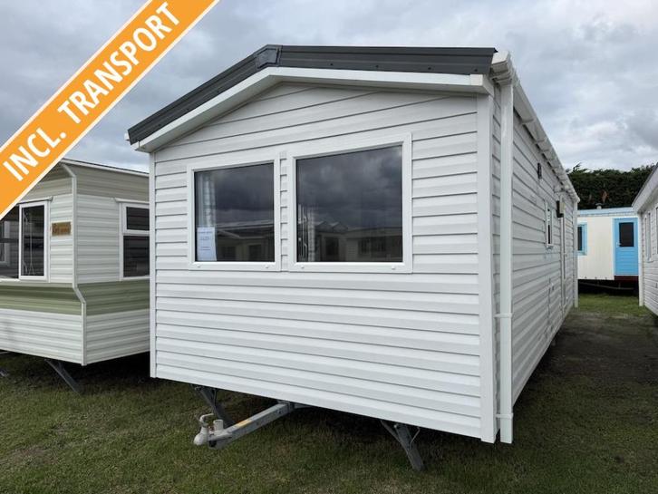 kunststof 9x3m winterhard chalet 2016 met CV gratis gebracht, Caravans en Kamperen, Stacaravans
