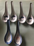 6 Vintage porseleinen Chinese soeplepels.🍵, Ophalen of Verzenden