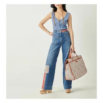 Sessùn geweldig hippe ‘70 look jeans met patch, zomers 36/S beschikbaar voor biedingen