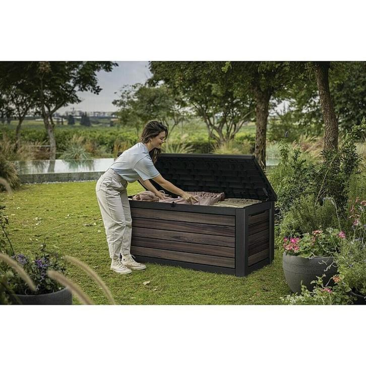 Keter | Rosewood opbergbox 630 Liter, Tuin en Terras, Bergingen en Tuinkasten, Nieuw, Overige typen, Kunststof, Ophalen of Verzenden