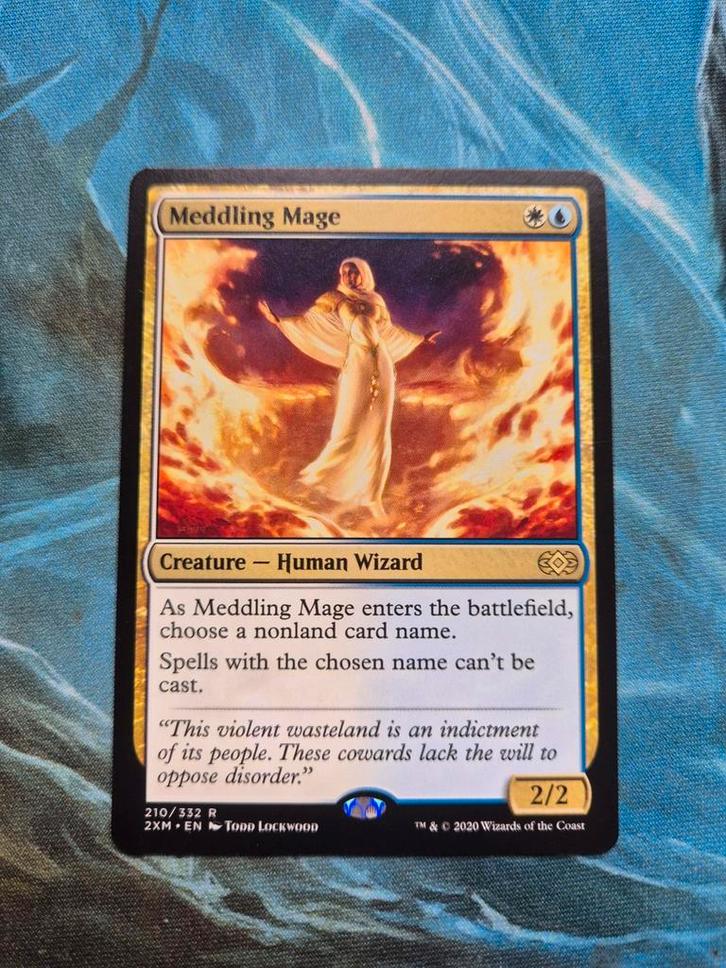 Meddling Mage - Double Masters, Hobby en Vrije tijd, Verzamelkaartspellen | Magic the Gathering, Zo goed als nieuw, Losse kaart