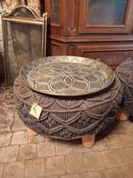 2 x grijze poef, voetenbank, kruk. 30 x 60, Huis en Inrichting, Banken | Voetenbanken en Poefen, Minder dan 50 cm, Rond, Minder dan 50 cm