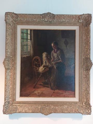 B.J. Blommers - Spinnende Dame - Haagse School beschikbaar voor biedingen