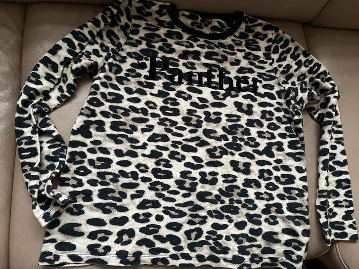 Geisha Panther Shirt - Lange Mouw M, Kleding | Dames, T-shirts, Zo goed als nieuw, Maat 38/40 (M), Zwart, Lange mouw, Ophalen of Verzenden
