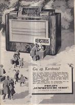 Retro reclame 1938 Philips radio toestel met Kerstmis, Verzamelen, Retro, Ophalen of Verzenden