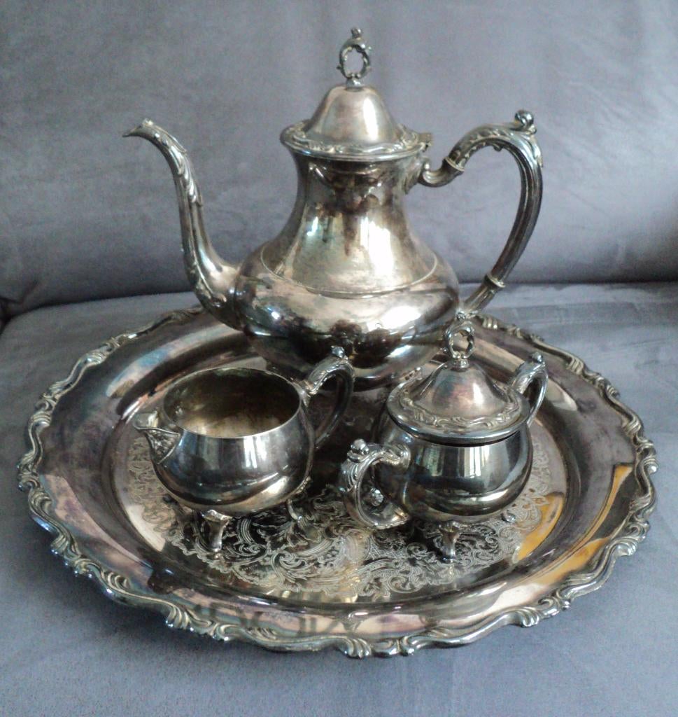 koffiestel verzilverd?, Antiek en Kunst, Antiek | Goud en Zilver, Zilver, Ophalen of Verzenden