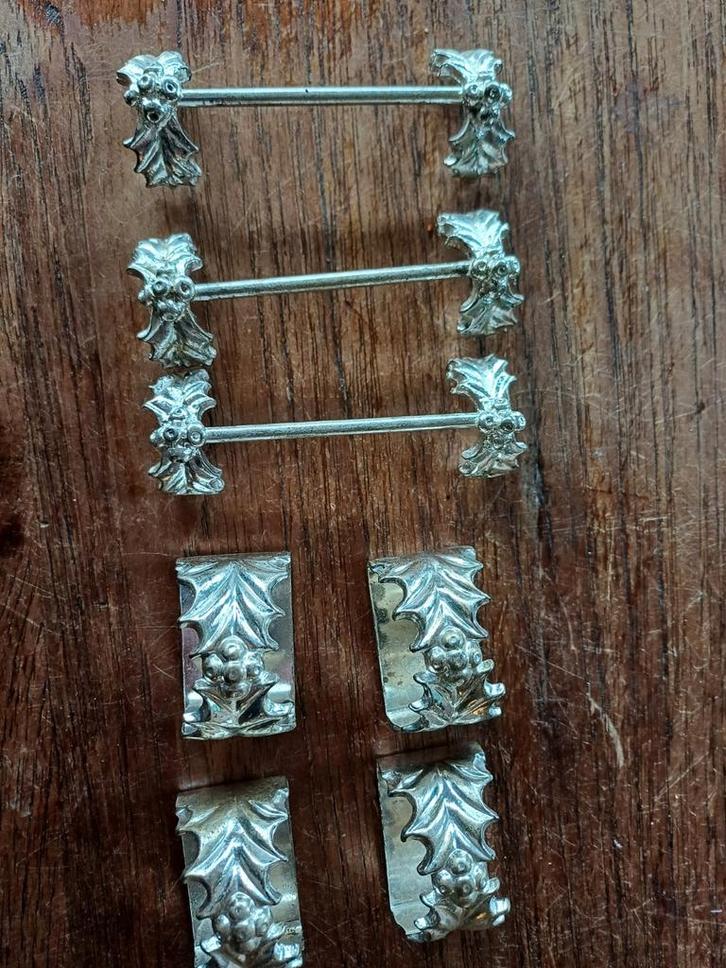 Kerst Servetringen & Messenleggers Set, Antiek en Kunst, Antiek | Bestek, Ophalen of Verzenden