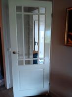 Opdekdeur wit met glas, Ophalen, Gebruikt, Minder dan 80 cm, Binnendeur