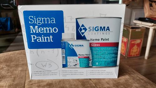 Complete 2K set Sigma Memo Paint, 11-15m2, white board, Doe-het-zelf en Verbouw, Verf, Beits en Lak, Nieuw, Verf, Minder dan 5 liter