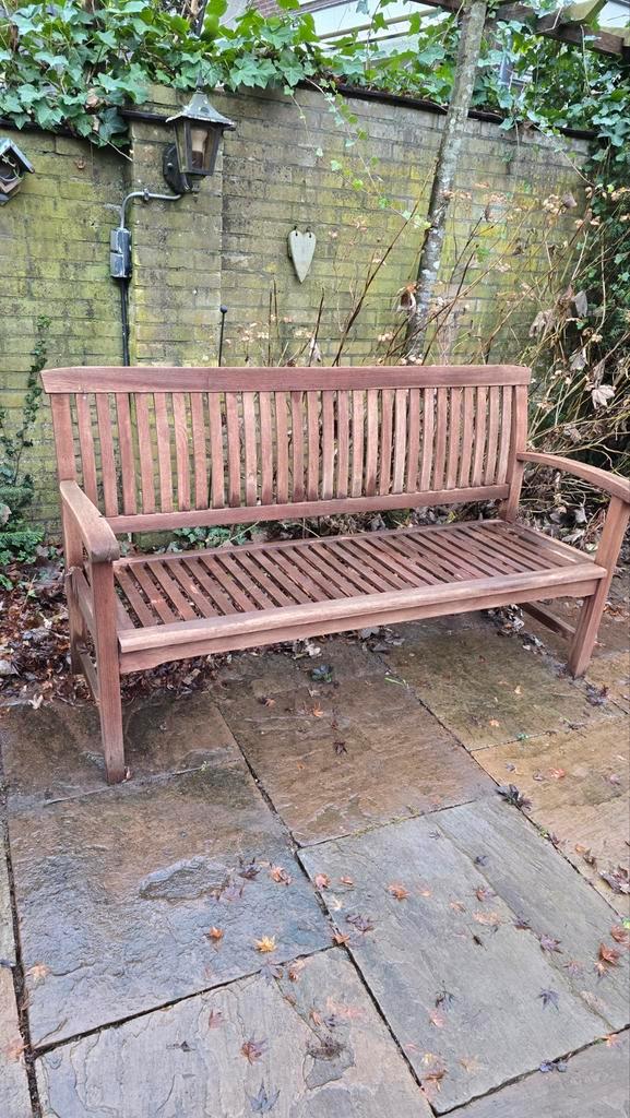 Teakhouten tuinbank, Tuin en Terras, Tuinbanken, Gebruikt, Teakhout, Ophalen