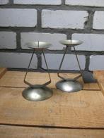 2 vintage kandelaars, Overige materialen, Gebruikt, Ophalen of Verzenden, Kandelaar