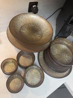 Compleet goude Servies voor Snacks en Gebak 20 delig, Ophalen, Keramiek, Zo goed als nieuw, Effen