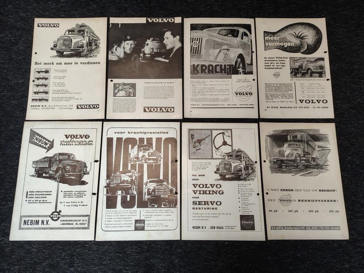 8x Reclame (A4) Volvo L485/L495/ Truck/ Vrachtwagen (1956), Verzamelen, Automerken, Motoren en Formule 1, Auto's, Verzenden