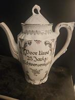 Vintage theepot voor 25-jarig huwelijk, Ophalen of Verzenden