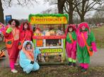 Kleurrijke loopgroep carnaval Proefkonijnen, Ophalen, Gedragen, Carnaval, Kleding