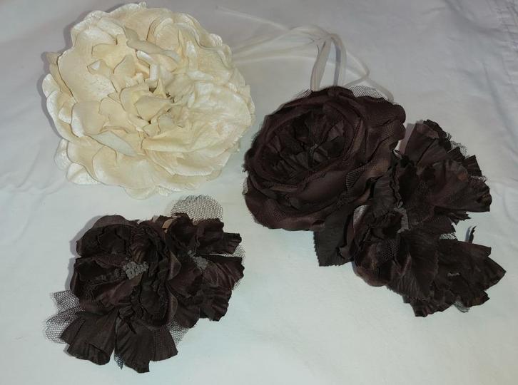 Set grote bloemen van stof (I) Decoratie Fascinator hoed, Hobby en Vrije tijd, Cursusmateriaal, Nieuw, Kunst en Creatief, Meerdere media