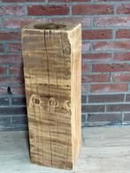 Teakhouten zuil/sokkel bijzettafel, Ophalen of Verzenden, Nieuw, 50 tot 100 cm, 50 tot 75 cm
