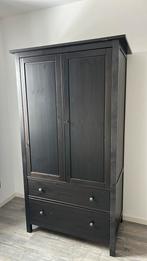 Zwarte IKEA kledingkast Hemnes met hanggedeelte en lades, Huis en Inrichting, Ophalen, Overige materialen, Gebruikt, 50 tot 100 cm