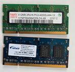2 stuks 512mb RAM geheugen 2Rx16 DDR2 SO-DIMM, Ophalen of Verzenden, Zo goed als nieuw, DDR2, Laptop