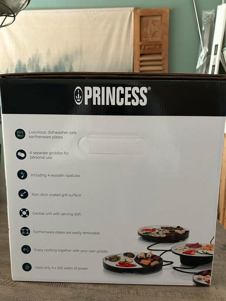 Princess Dinner4All Gourmet Set - Nieuw in Doos!, Witgoed en Apparatuur, Grillplaten, Nieuw, Tafelgrill, Vaatwasmachinebestendig