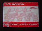 HONDA CBR1000F Hurricane 1988 owner's manual, Honda